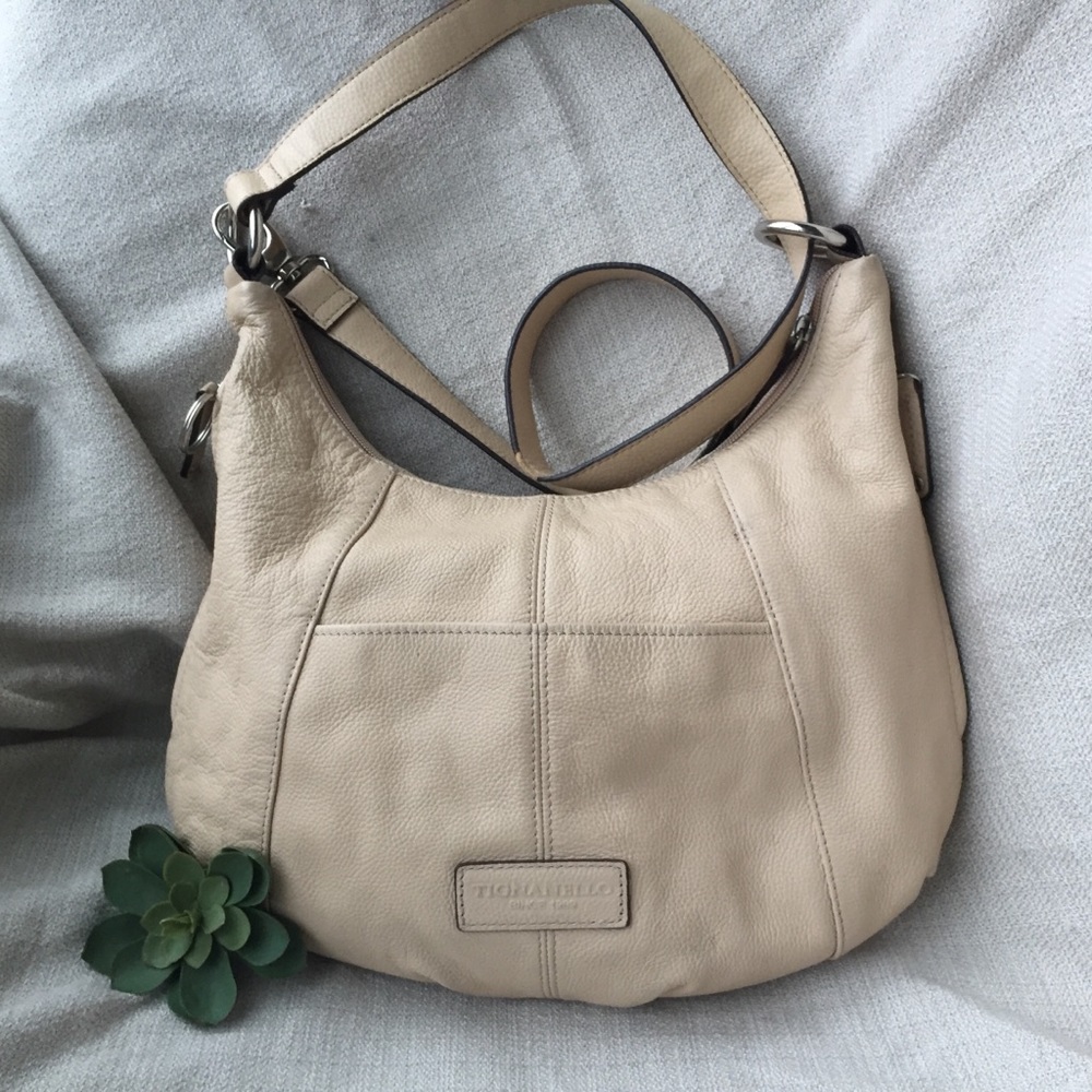 Tignanello Light Tan Hobo Style Leather Bag